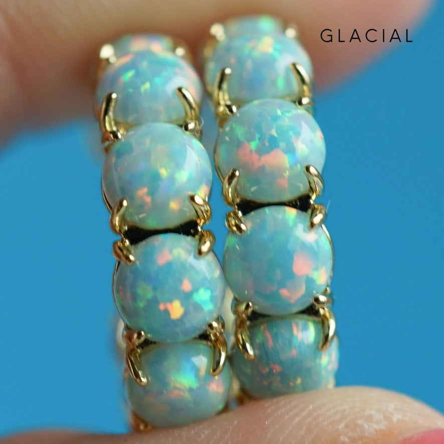 Colorful Lab Opal Hoop Earrings | Available in 40+ Colors