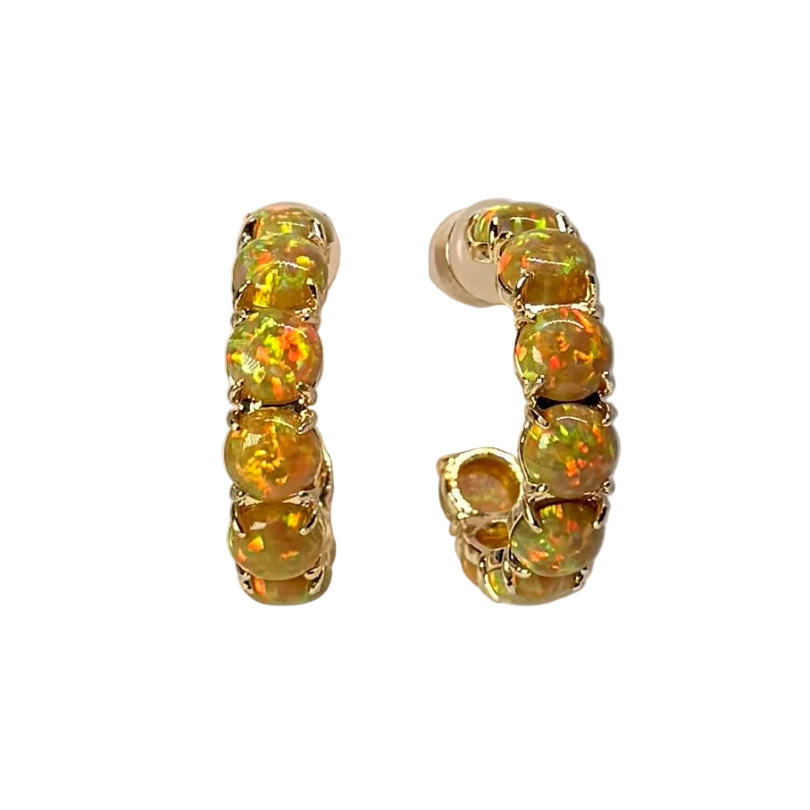 The Yellow & Orange Opal Hoops