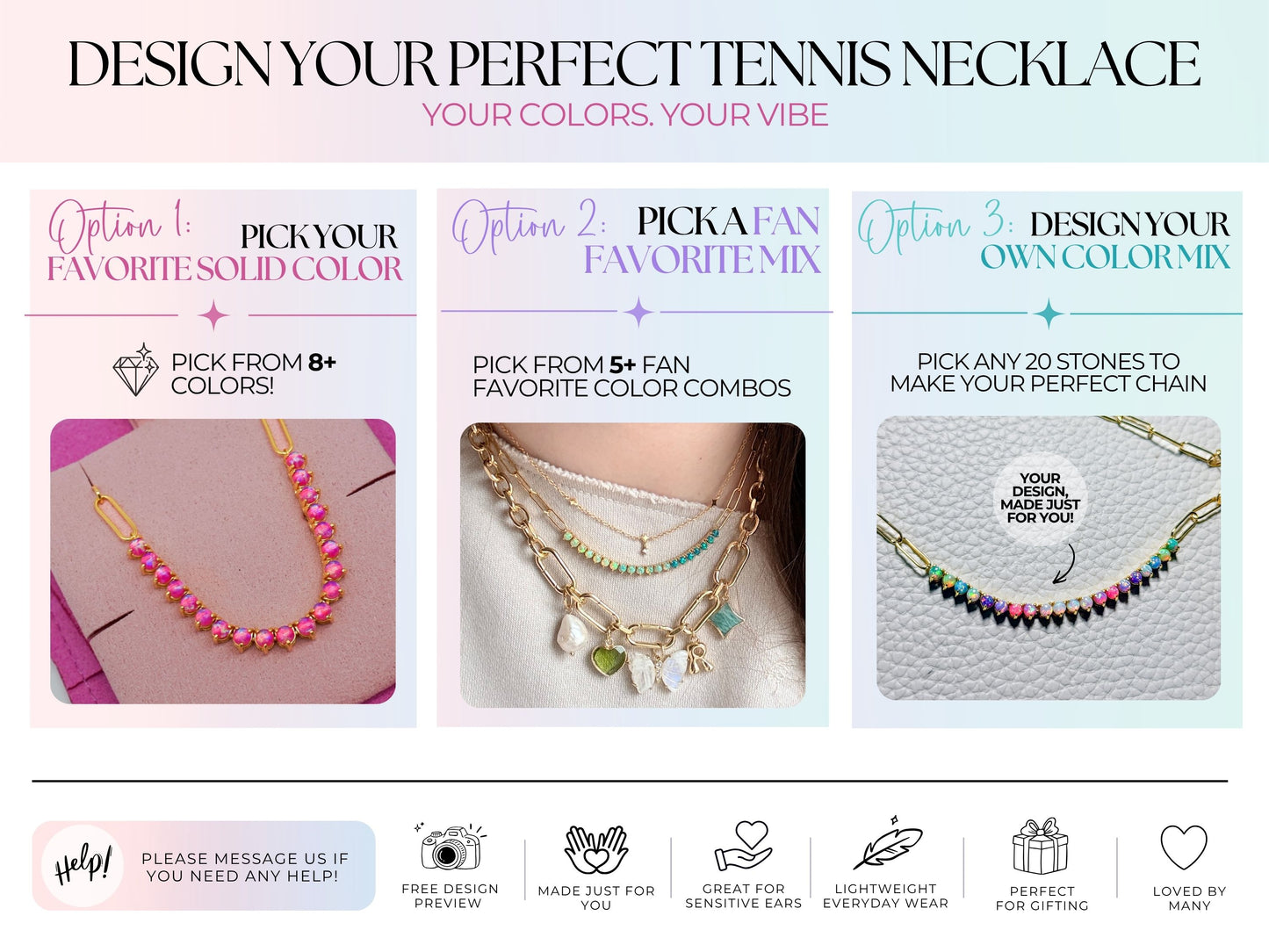 Demi Fine Lab Opal Tennis Chain | Design your Own