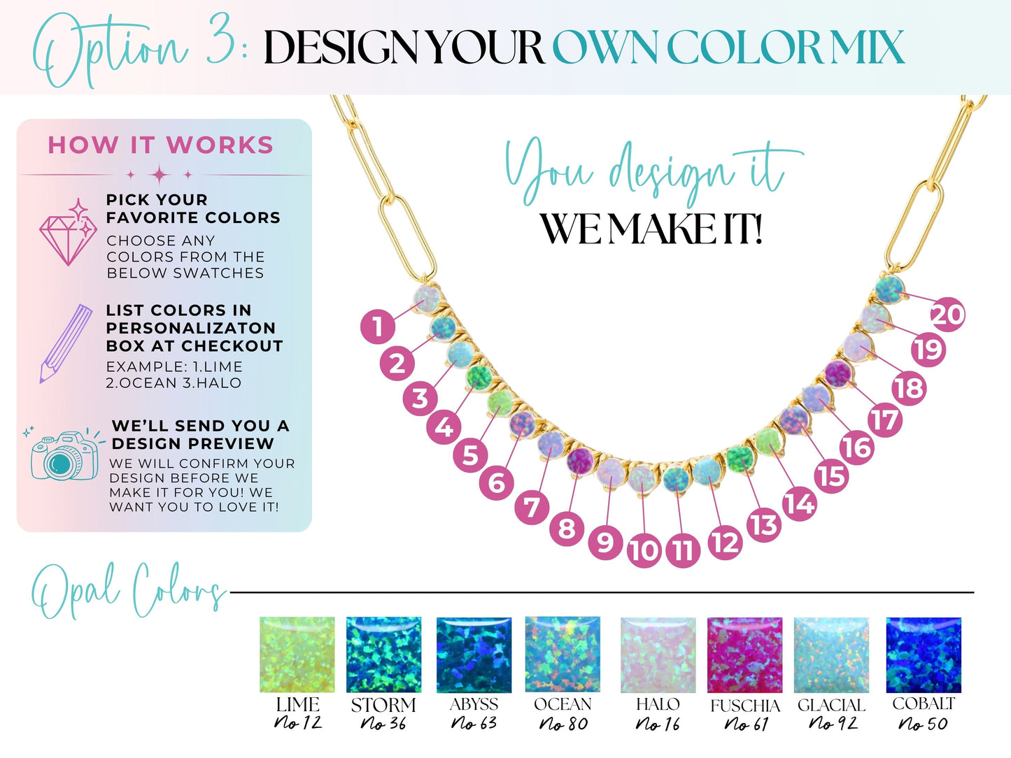 Demi Fine Lab Opal Tennis Chain | Design your Own
