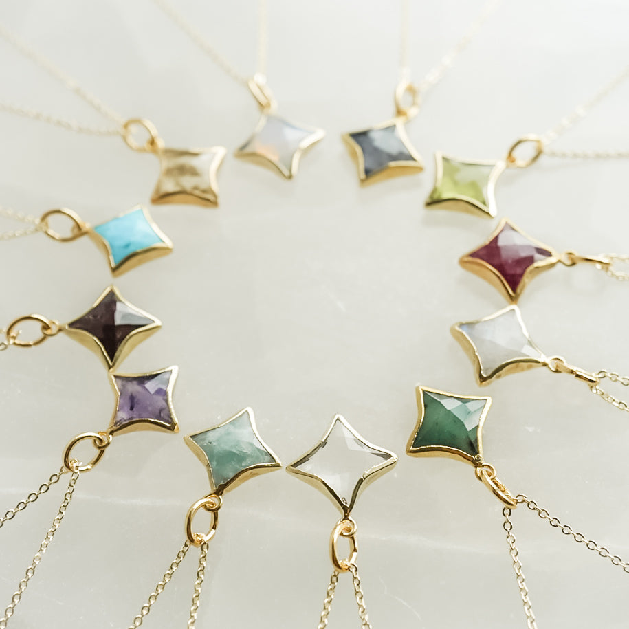 Stella Star Gemstone Necklace - Birthstones - Layer It Jewelry