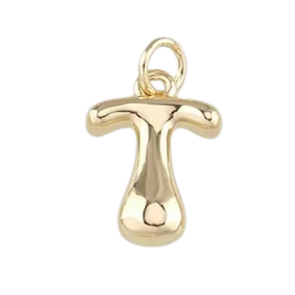 Gold Bubble Letter Charm - Layer It Jewelry