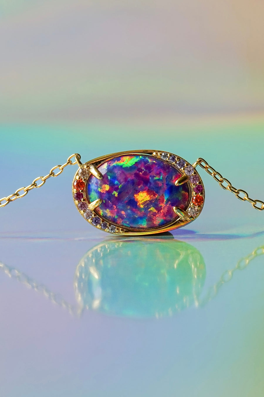 Australis Lab Opal Aurora Necklace