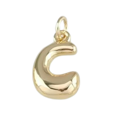 Gold Bubble Letter Charm - Layer It Jewelry