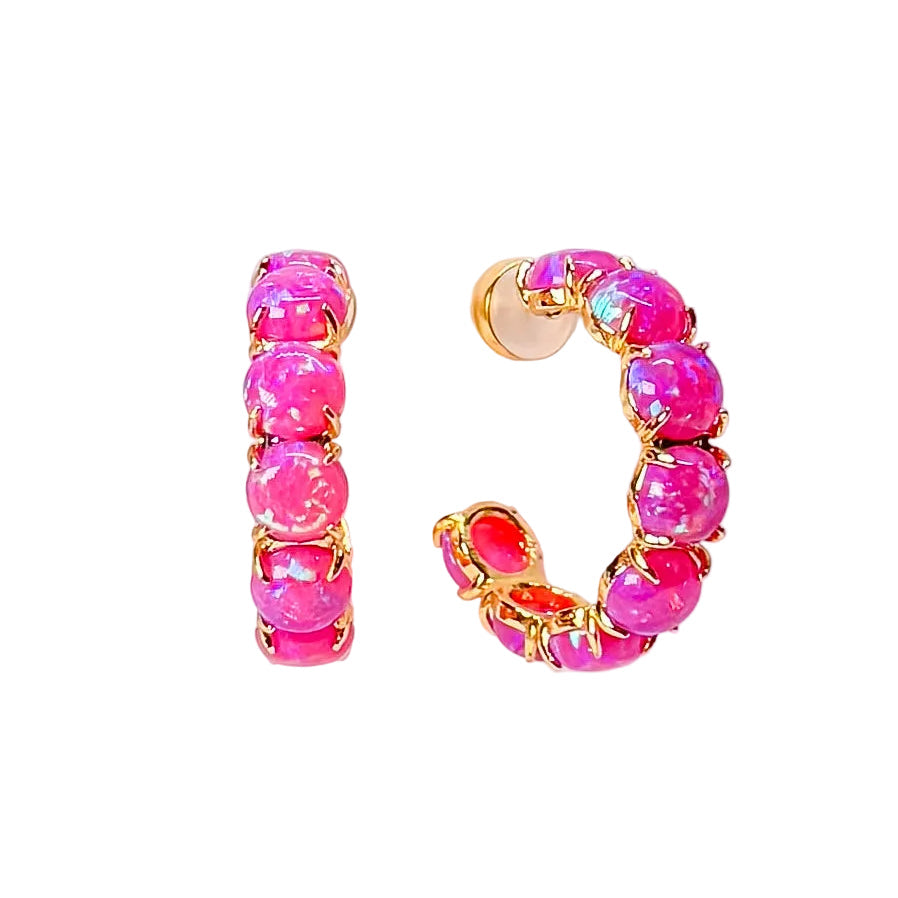 The Pink Opal Hoops