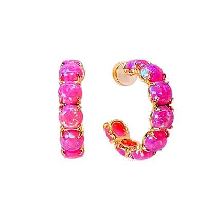 The Pink Opal Hoops