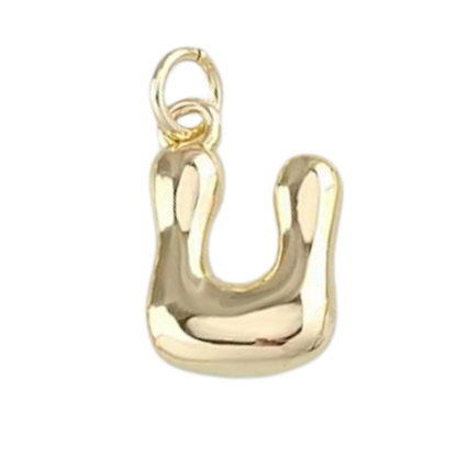 Gold Bubble Letter Charm - Layer It Jewelry