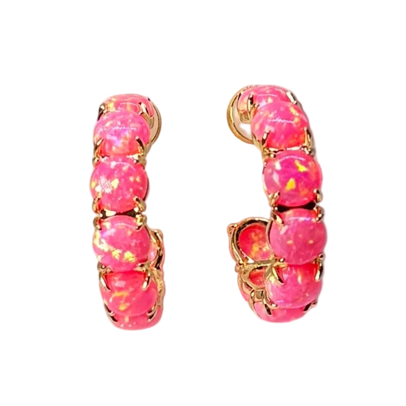 The Pink Opal Hoops