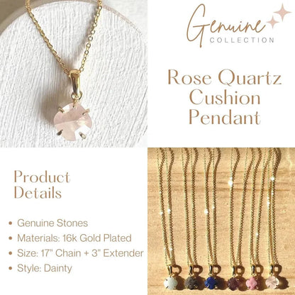 GENUINE Rose Quartz Necklace - Layer It Jewelry