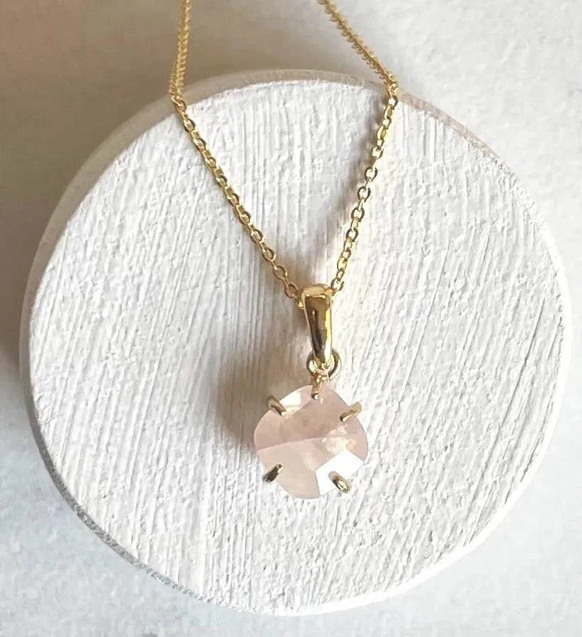 GENUINE Rose Quartz Necklace - Layer It Jewelry