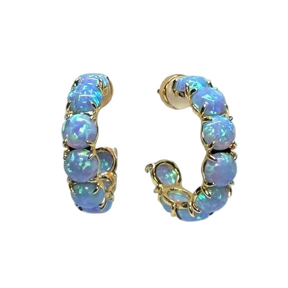 The Blue Opal Hoops