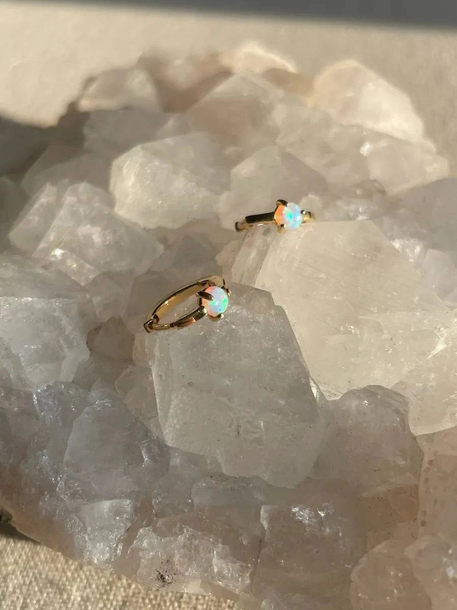 Opal Stud Huggies - Layer It Jewelry