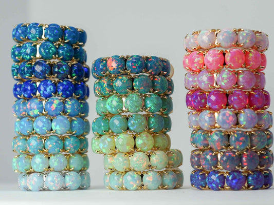 Colorful Lab Opal Hoop Earrings | Available in 40+ Colors - Layer It Jewelry