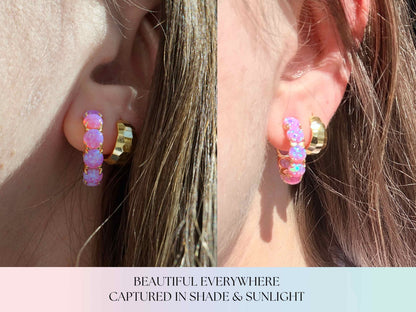 The Lab Opal Hoops | Available in 40+ Colors - Layer It Jewelry