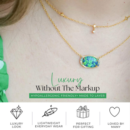 Halo Lab Opal Aurora Necklace - Layer It Jewelry