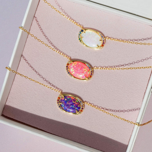 Halo Lab Opal Aurora Necklace - Layer It Jewelry