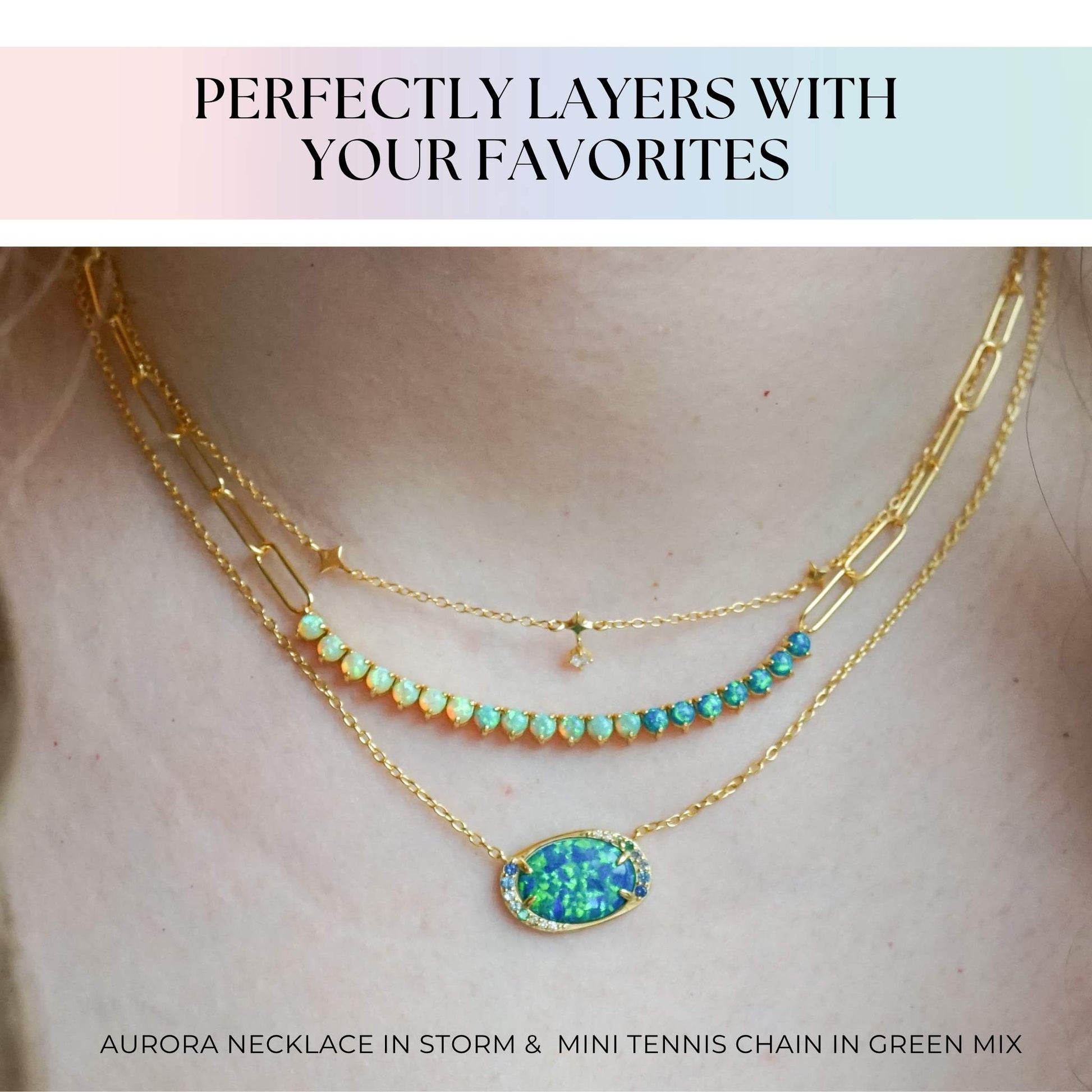 Halo Lab Opal Aurora Necklace - Layer It Jewelry