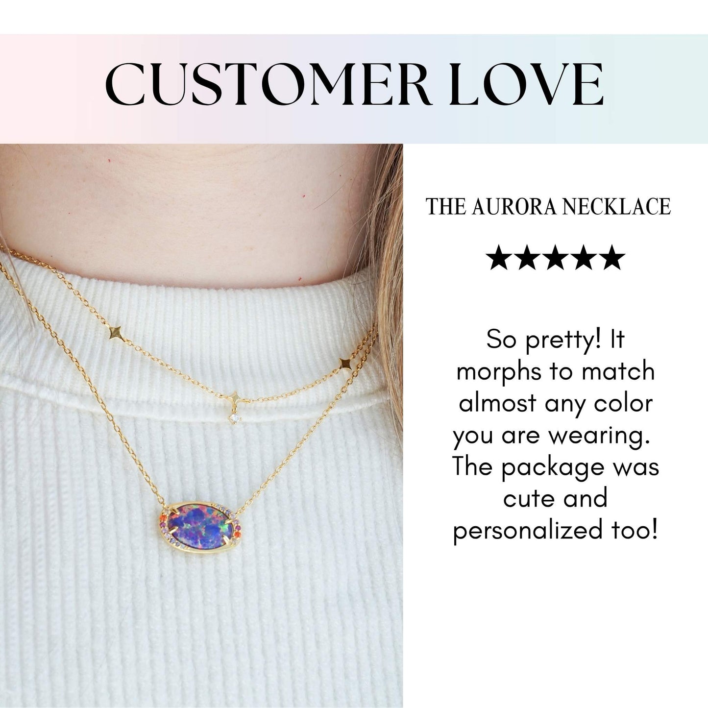 Halo Lab Opal Aurora Necklace - Layer It Jewelry