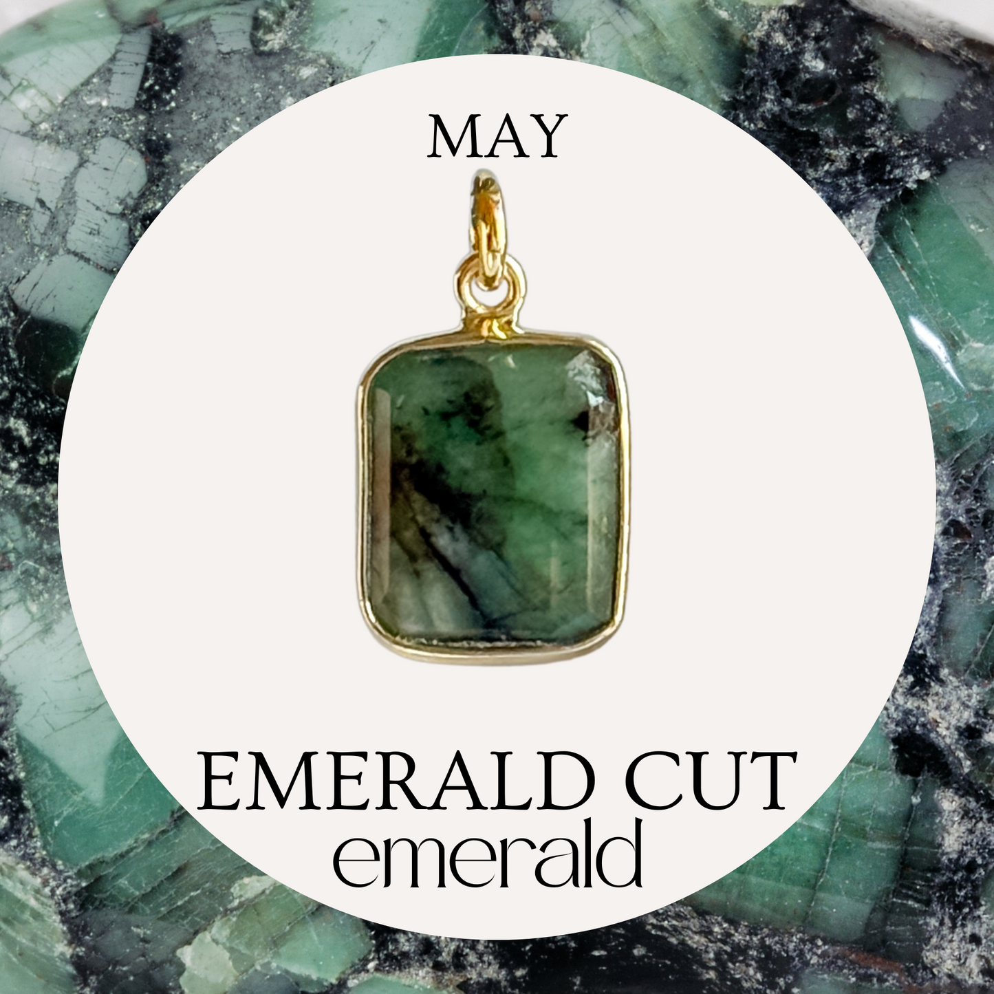 Faceted Emerald Gemstone Charm
