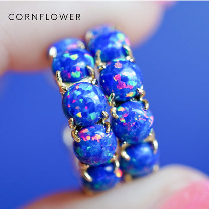 Colorful Lab Opal Hoop Earrings | Available in 40+ Colors