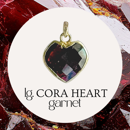 Large Cora Birthstone Heart Charm - Layer It Jewelry