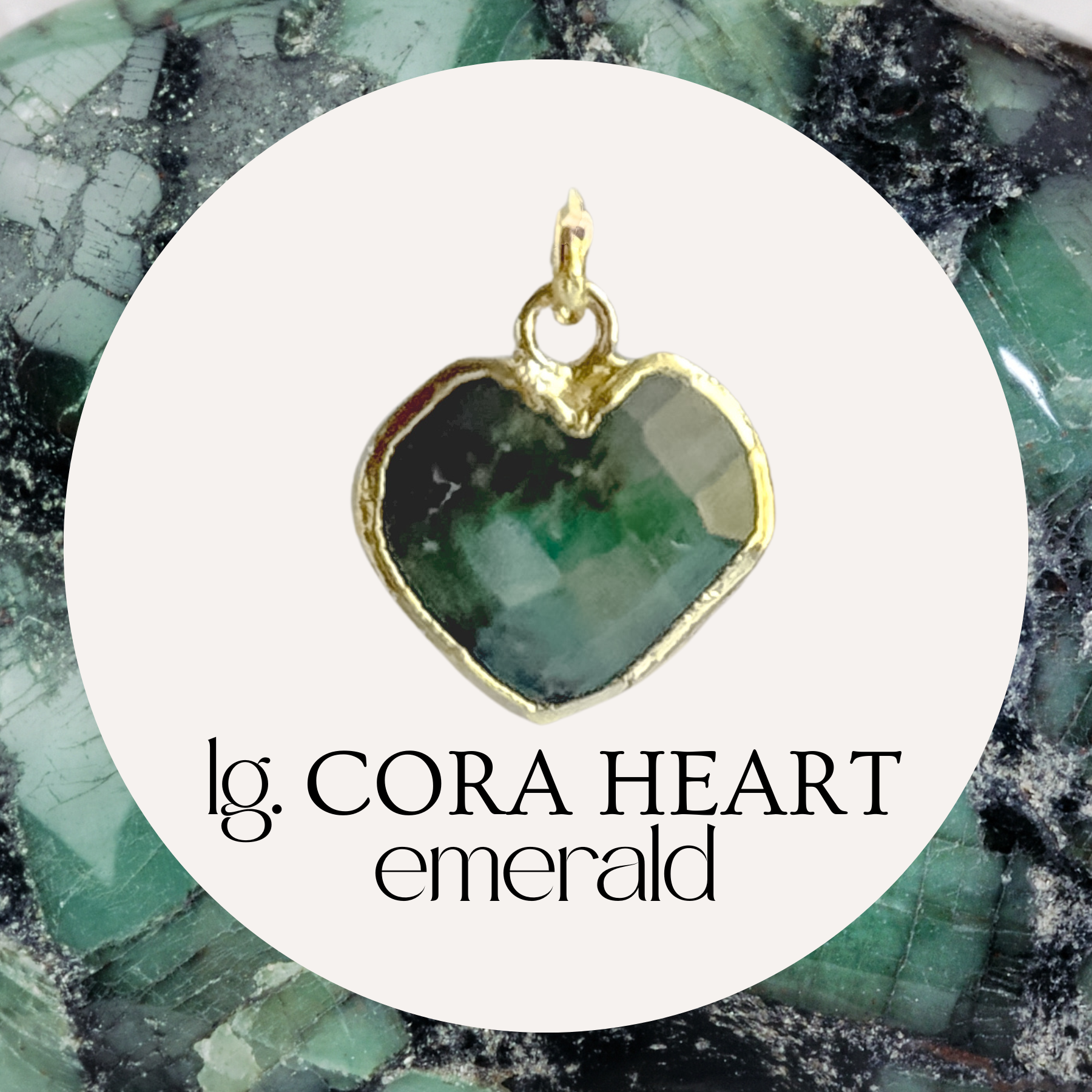 Large Cora Birthstone Heart Charm - Layer It Jewelry