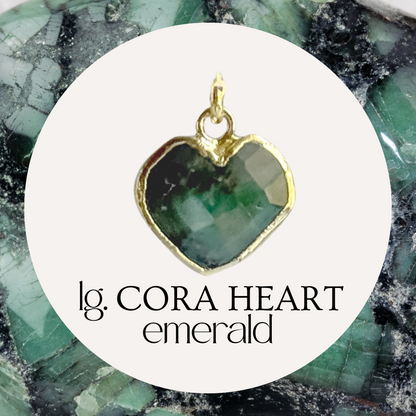 Large Cora Birthstone Heart Charm - Layer It Jewelry
