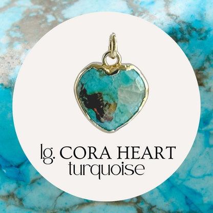 Large Cora Birthstone Heart Charm - Layer It Jewelry