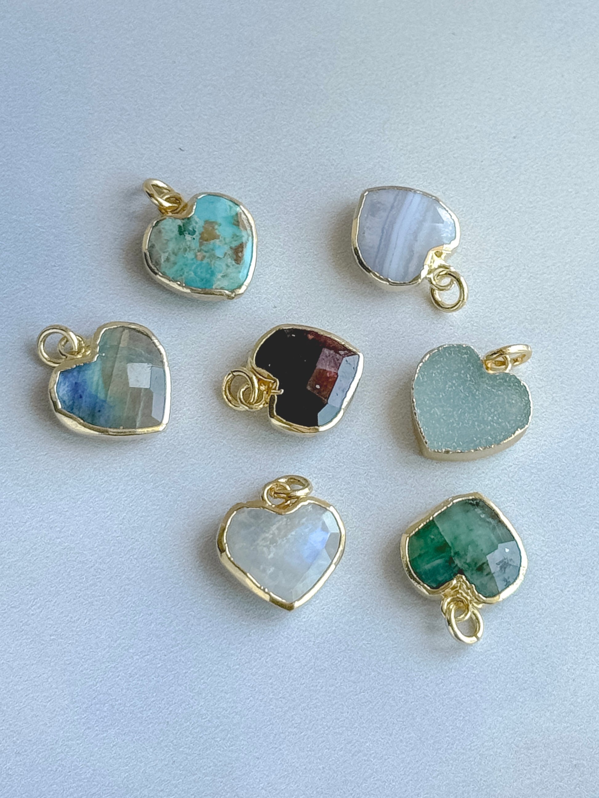 Large Cora Birthstone Heart Charm - Layer It Jewelry
