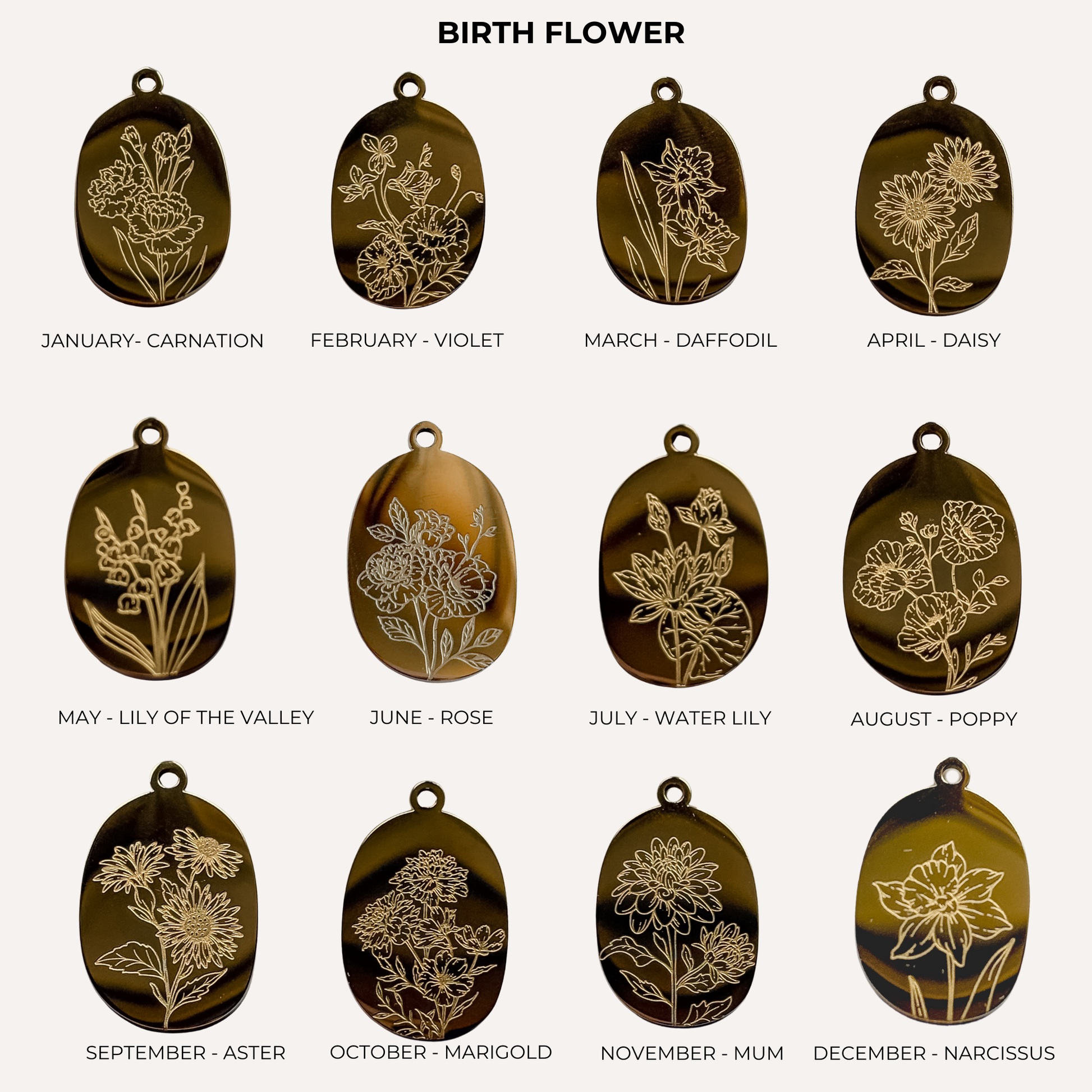 Birthflower Charm - Just the Charm - Layer It Jewelry