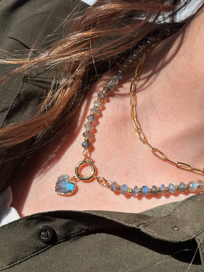 Heart Gemstone Charm - Layer It Jewelry