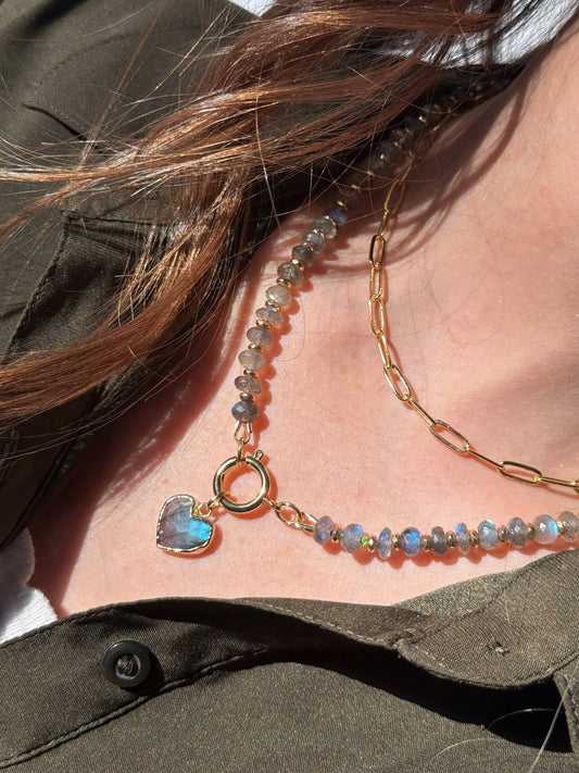 Heart Gemstone Charm - Layer It Jewelry