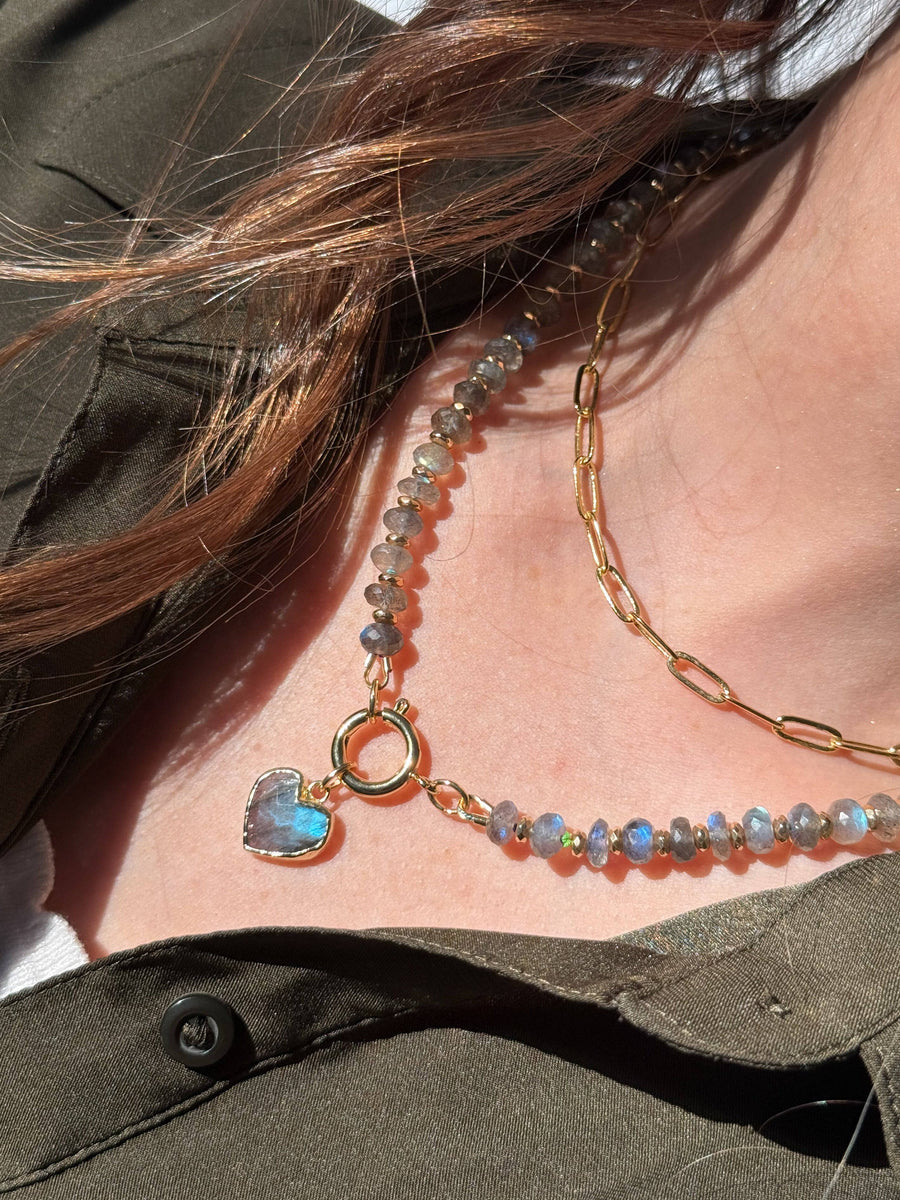 The Cora Heart Gemstone Charm