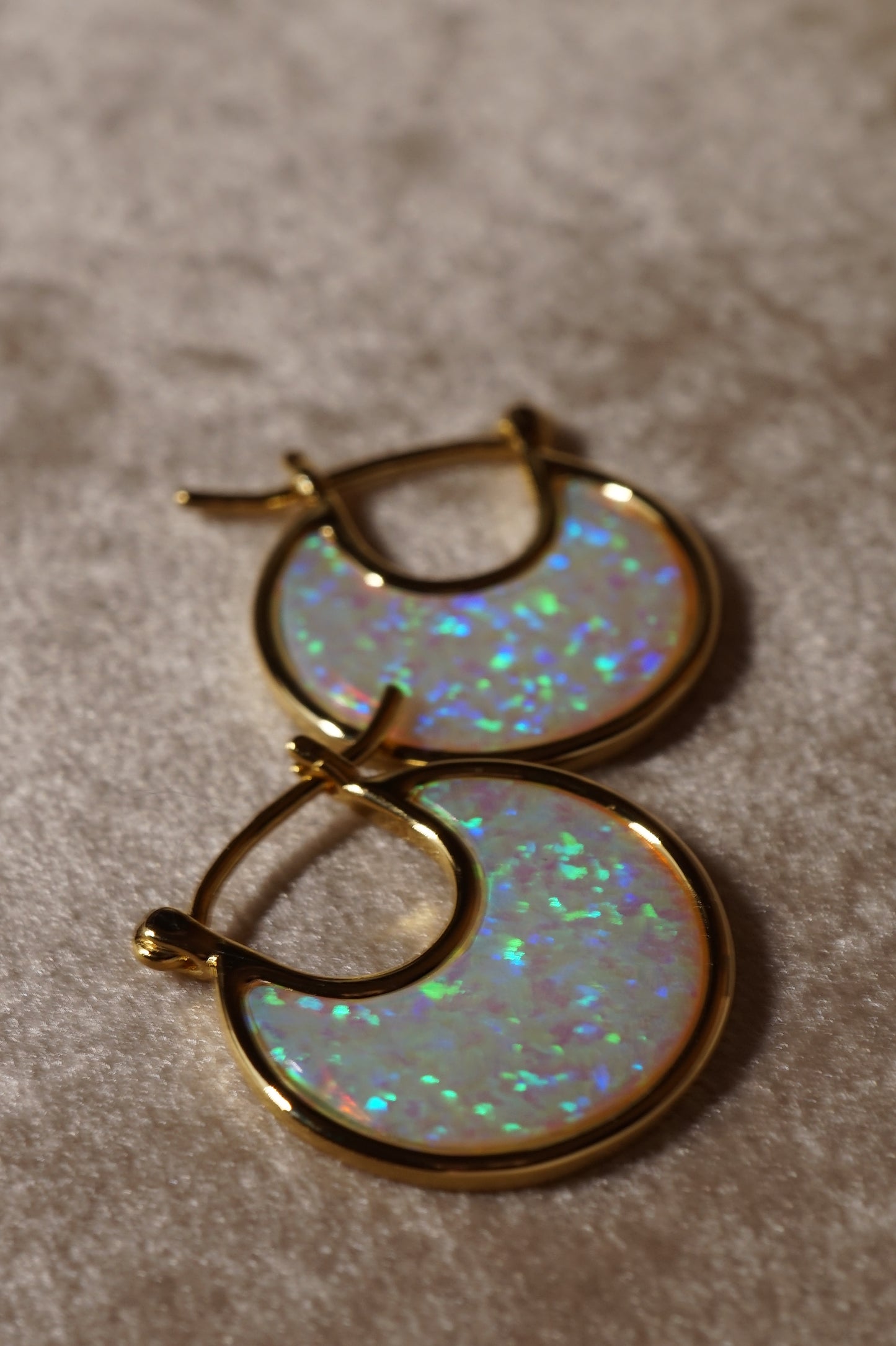 Lab Opal Eclipse Hoops - Layer It Jewelry