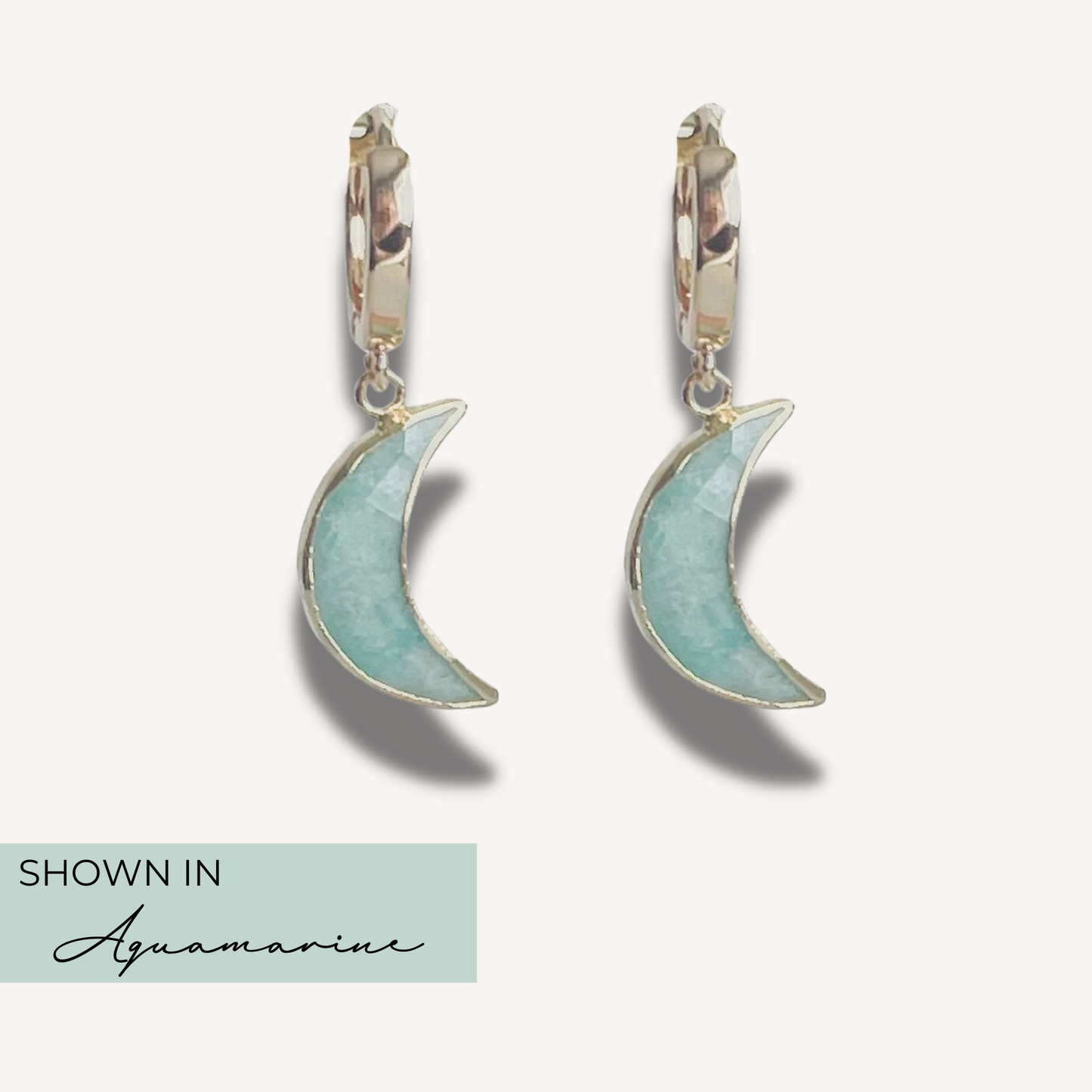 Moon Gemstone Huggies