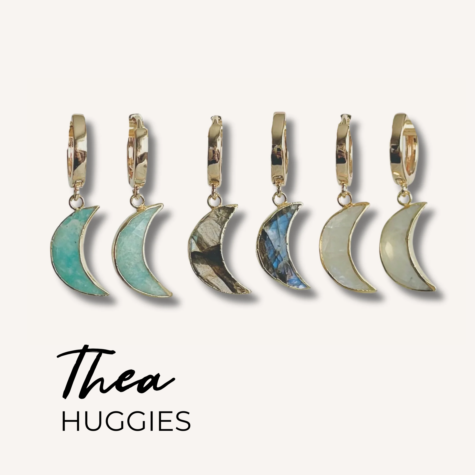 Moon Gemstone Huggies