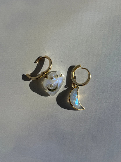 Day Dreamer Moonstone Huggies - Layer It Jewelry