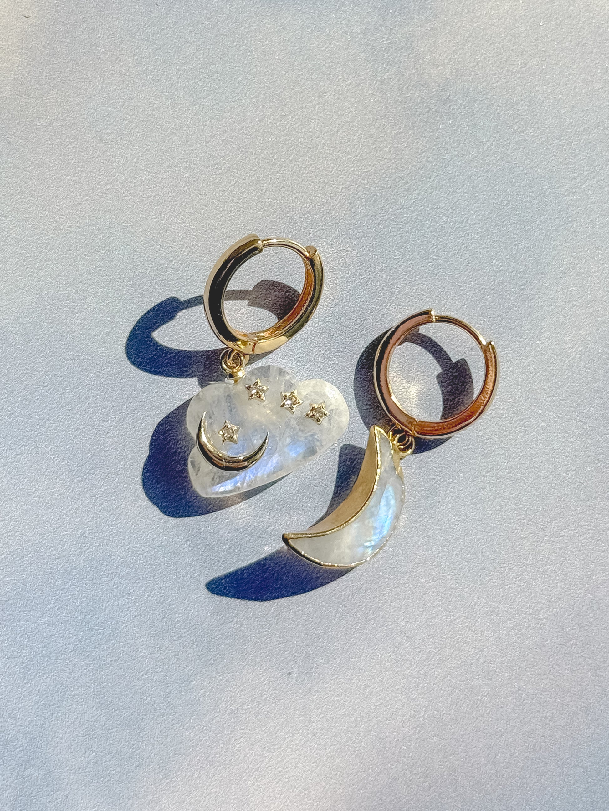 Day Dreamer Moonstone Huggies - Layer It Jewelry