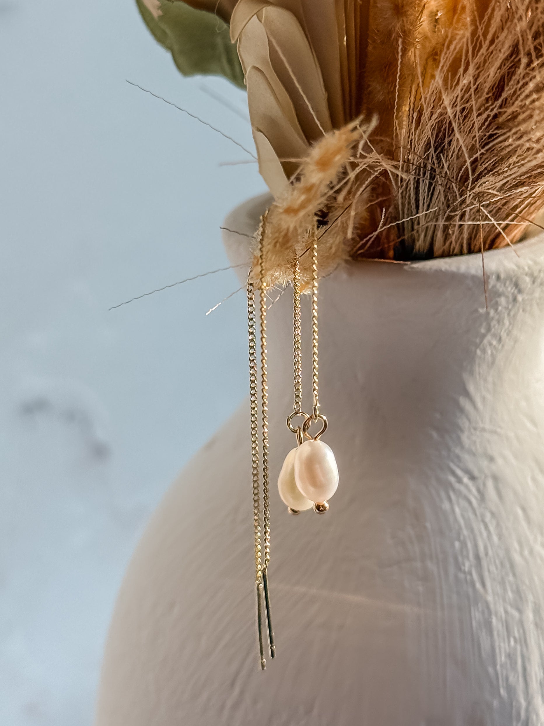 Pearl Threader Earrings - Layer It Jewelry