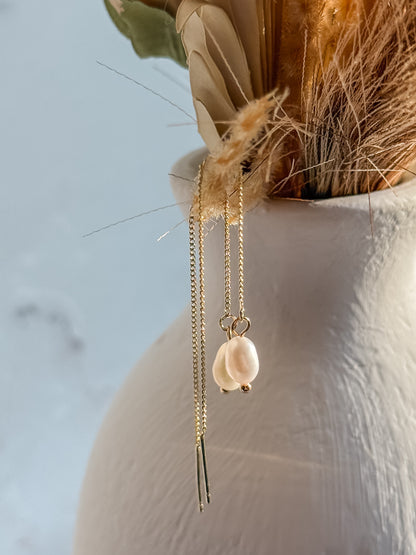 Pearl Threader Earrings - Layer It Jewelry