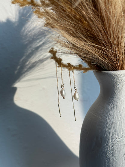 Pearl Threader Earrings - Layer It Jewelry