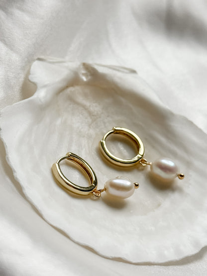 Small Pearl Huggies - Layer It Jewelry