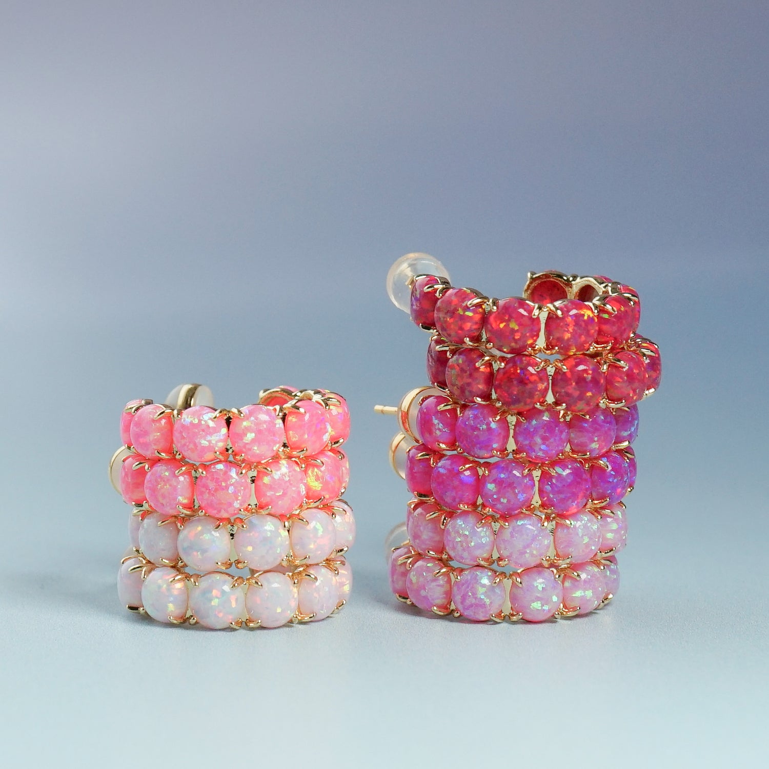 The Pink Lab Opal Hoops - Layer It Jewelry