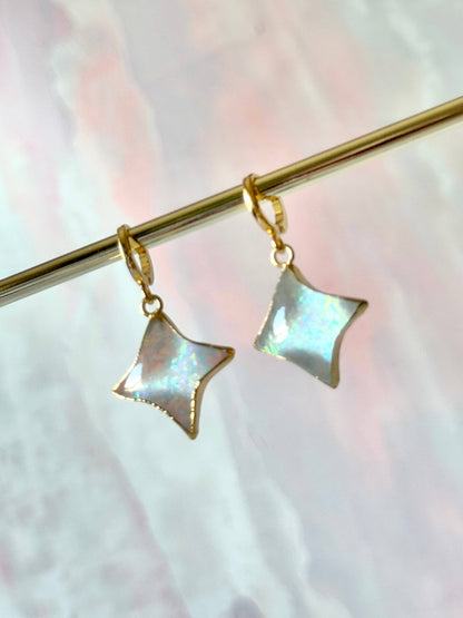 Star Gemstone Huggies- Birthstones - Layer It Jewelry
