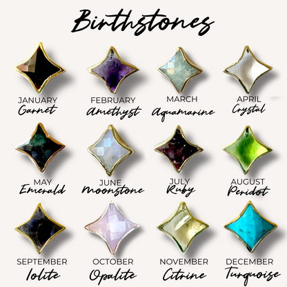 Star Gemstone Huggies- Birthstones