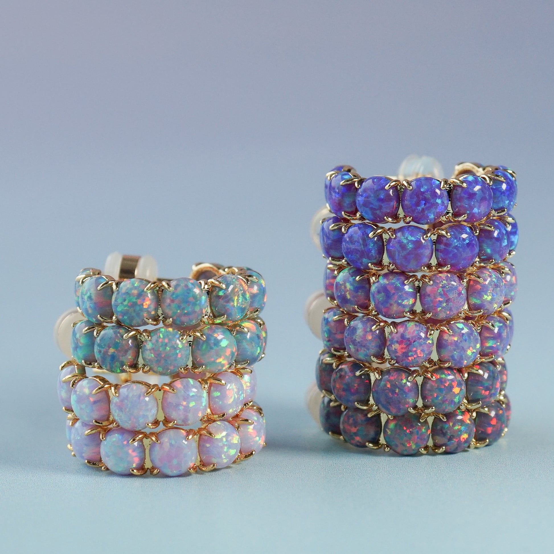 The Purple Lab Opal Hoops - Layer It Jewelry