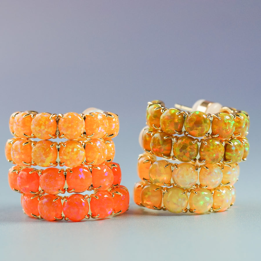 The Yellow & Orange Lab Opal Hoops