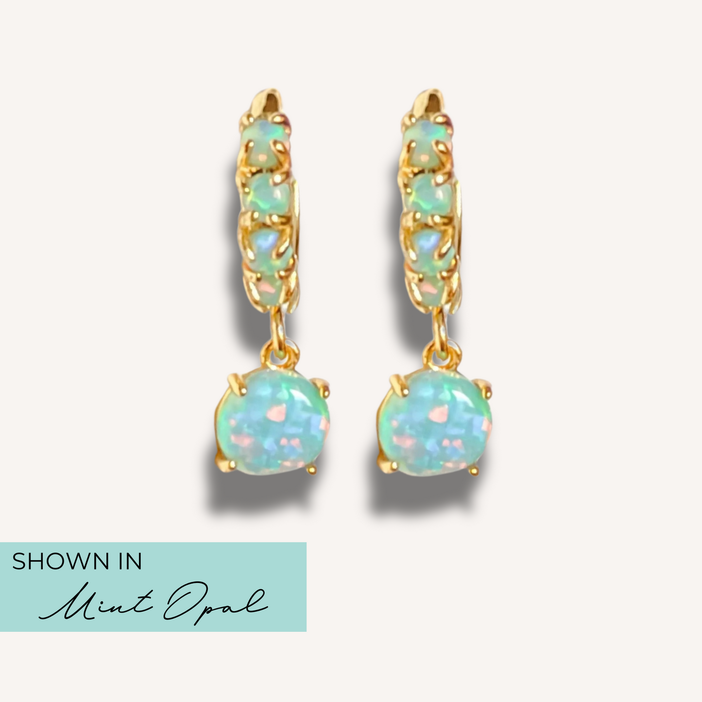 Opal Huggies with Charm