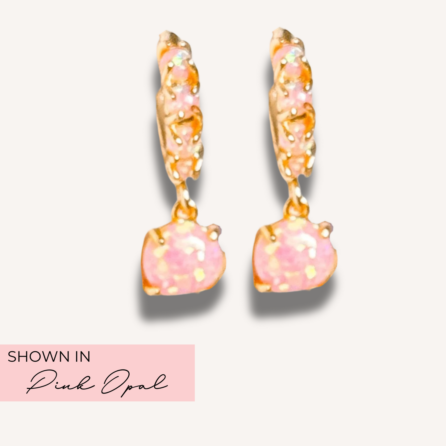 Opal Huggies with Charm