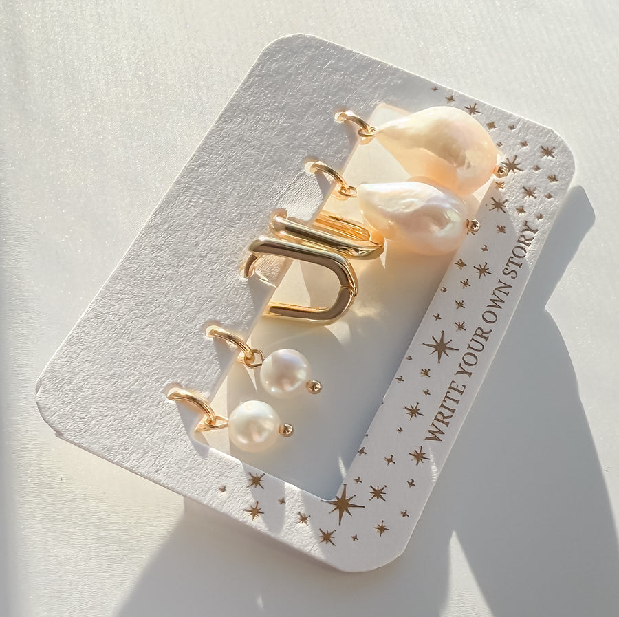 Mix & Match Pearl Huggie Set